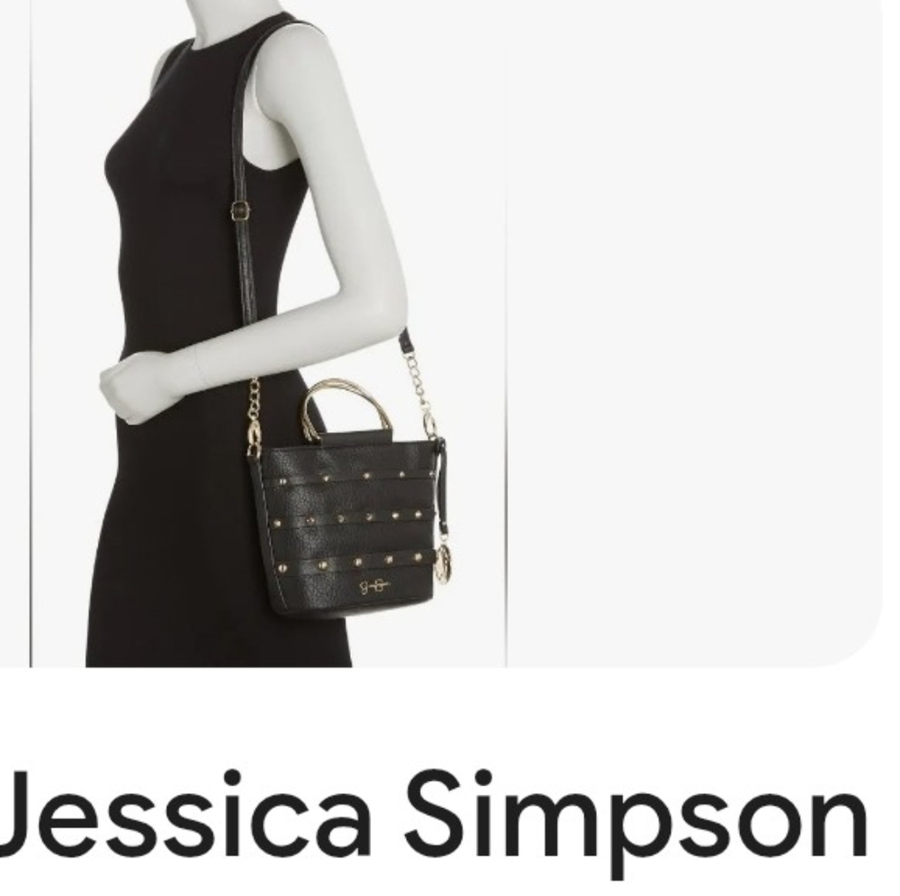 Jessica Simpson Black and Gold Crossbody Bag Used Only Couple Of Times